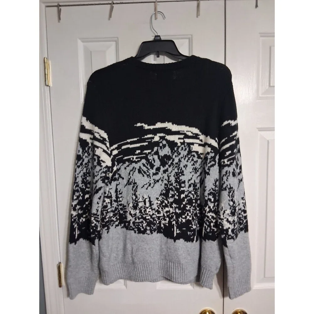 NWT Men's Old Navy SoSoft Crewneck Sweater Size XL Black/Gray